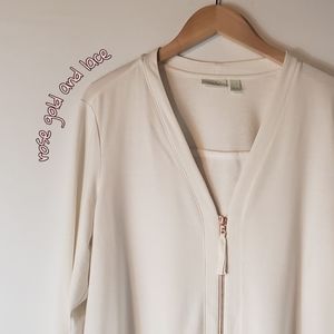 LOGO Lounge zip front cardigan with lace back
